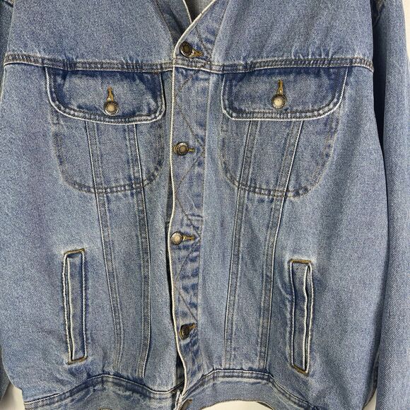 Vintage Wrangler Rugged Wear Jean Jacket XL Mens Denim Trucker Cowboy Western - Picture 3 of 12